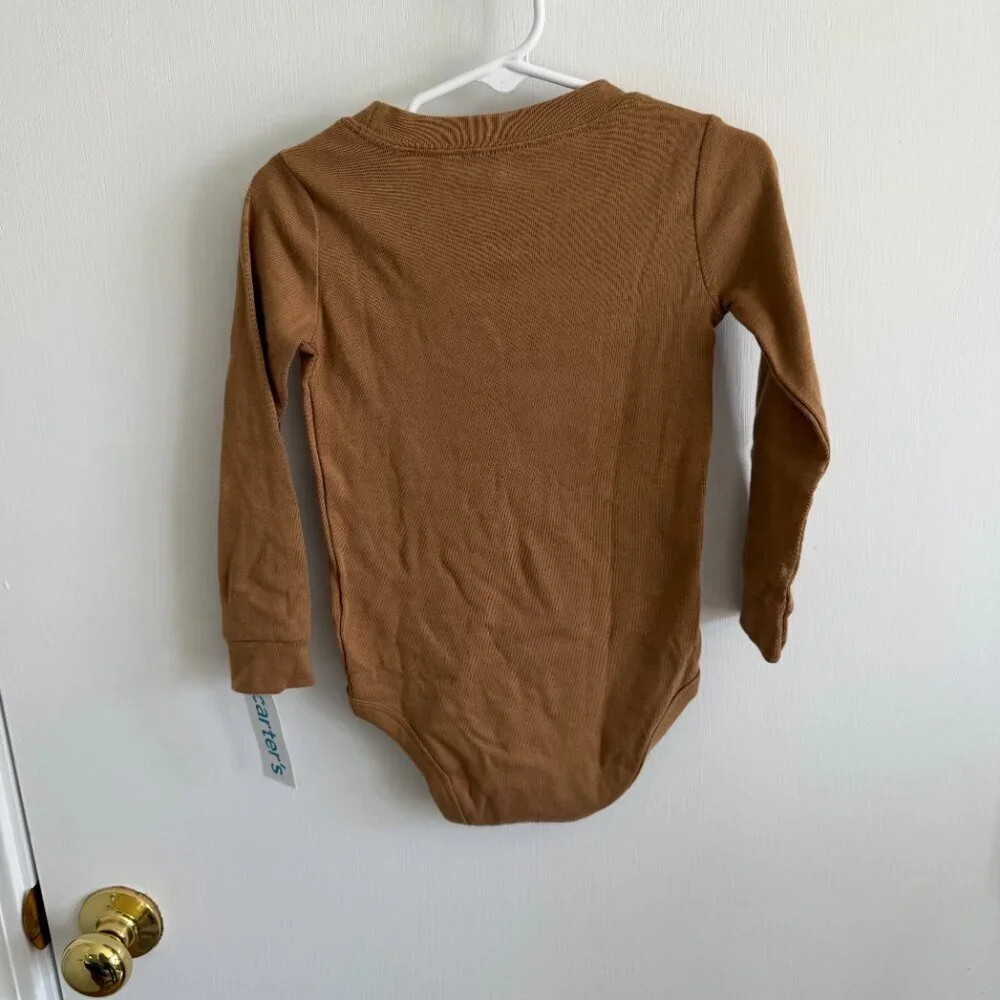Carter’s Baby Boy Dog Onesie 24M Long Sleeve Brown NWT